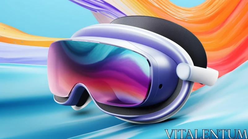 AI ART Virtual Reality Headset: Futuristic 3D Illustration