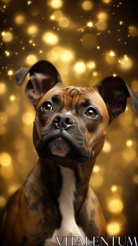 Curious Brown and White Boxer Dog - Captivating Portrait AI Image