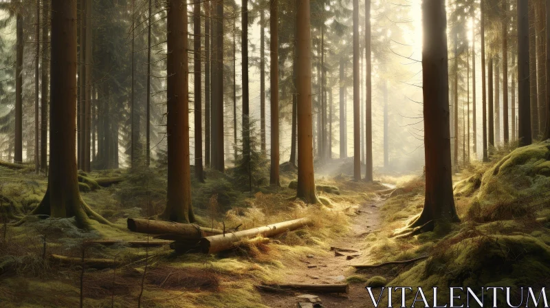 Enchanting Misty Forest Photography AI Image