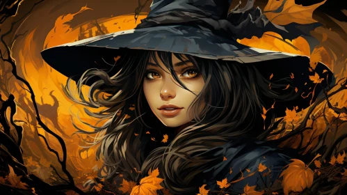 Enchanting Witch Portrait - Mysterious Fantasy Art