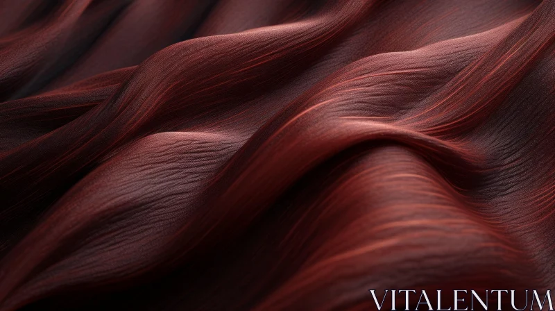 Red Silk Fabric with Wavy Pattern - Luxurious Elegance AI Image