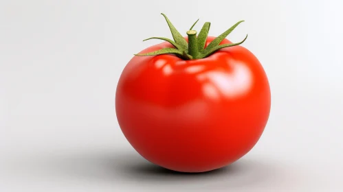 Red Tomato on White Background