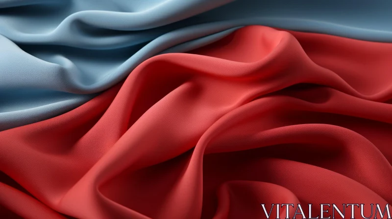 Blue and Red Fabric Textures Close-Up AI Image