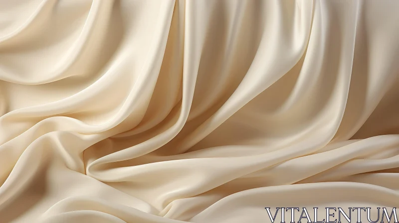 Cream Silk Fabric - Elegant Draped Texture AI Image