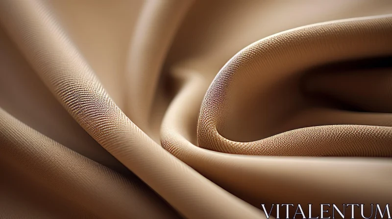 Elegant Beige Silk Fabric Close-Up AI Image