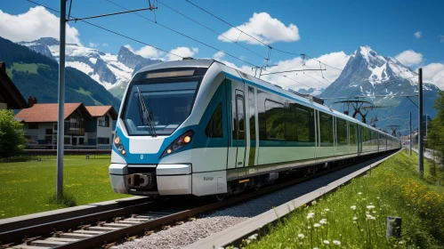 High-Speed Train in Picturesque Valley