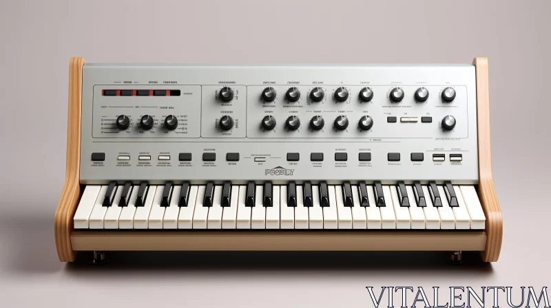 Vintage Synthesizer Control Panel AI Image