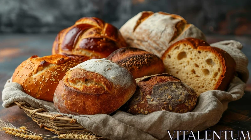 Delicious Bread Basket Photography AI Image