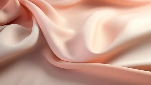 Peach-Colored Silk Fabric Close-Up