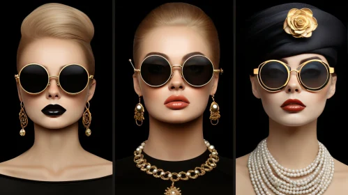 Chic Women Triptych: Elegance and Sophistication