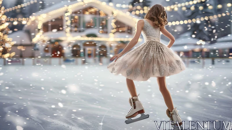 Elegant Ice Skating Beauty AI Image