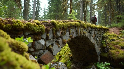 Enchanting Stone Bridge in a Lush Forest