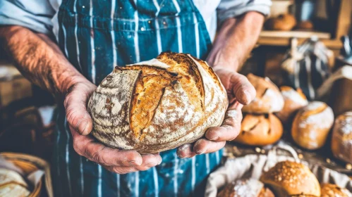 Freshly Baked Loaf of Bread by Baker | Artistic Photo