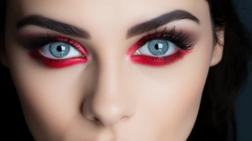 Intense Blue Eyes: Close-up Woman's Gaze