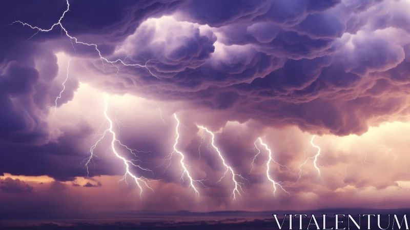 Stormy Ocean Lightning Scene AI Image
