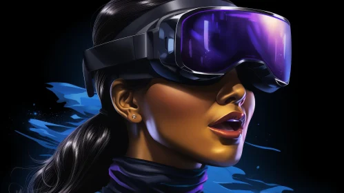 Virtual Reality Portrait of a Young Woman