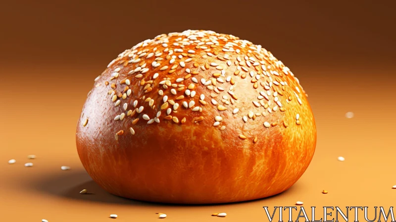 Golden Brown Sesame Seed Bun - Delicious Baked Goodness AI Image