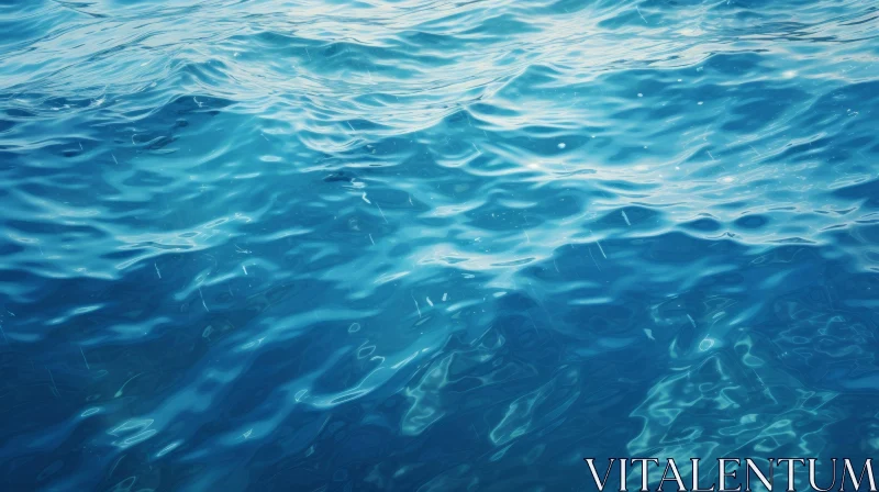 AI ART Ocean Waves: Sparkling Blue Water View