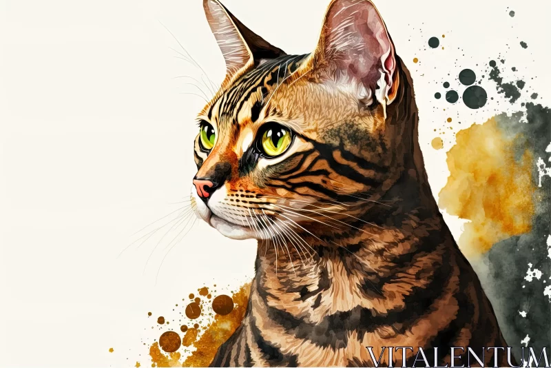 Bengal Cat Painting: Captivating Digital Art Techniques AI Image