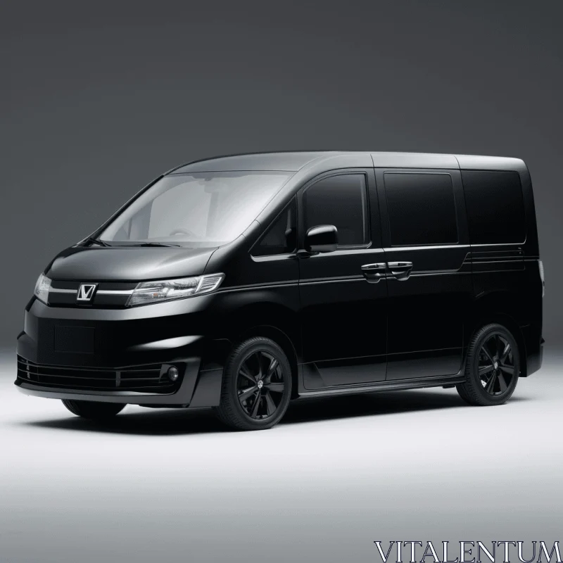 Captivating Black Vans Honda Odyssey with Bold Manga-Inspired Characters AI Image