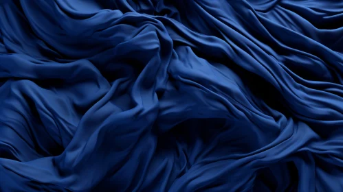 Elegant Blue Silk Fabric 3D Render