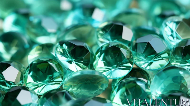 Luxurious Light Blue-Green Gemstones for Jewelry Ads AI Image