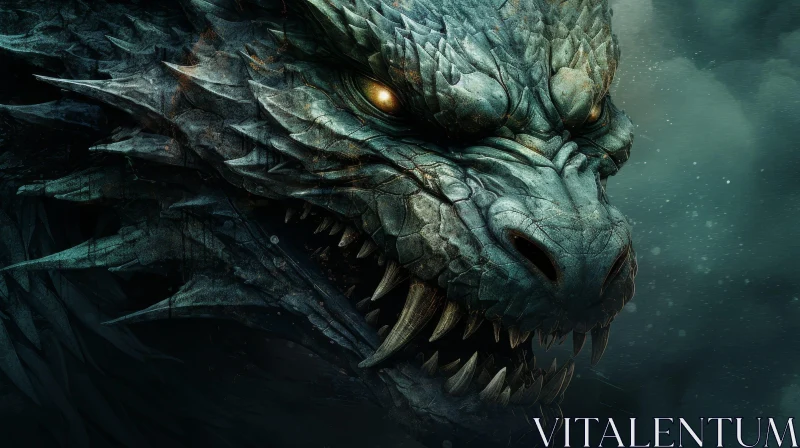 Majestic Dragon Head - Digital Painting AI Image