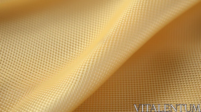 Yellow Fabric Waffle Texture Close-Up AI Image
