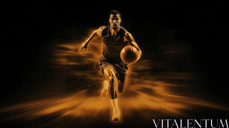 AI ART Athletic Basketball Player in Motion