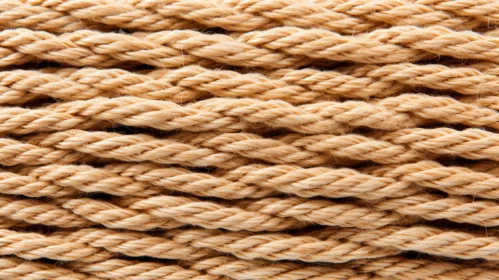 Beige Natural Fiber Rope Texture Close-Up