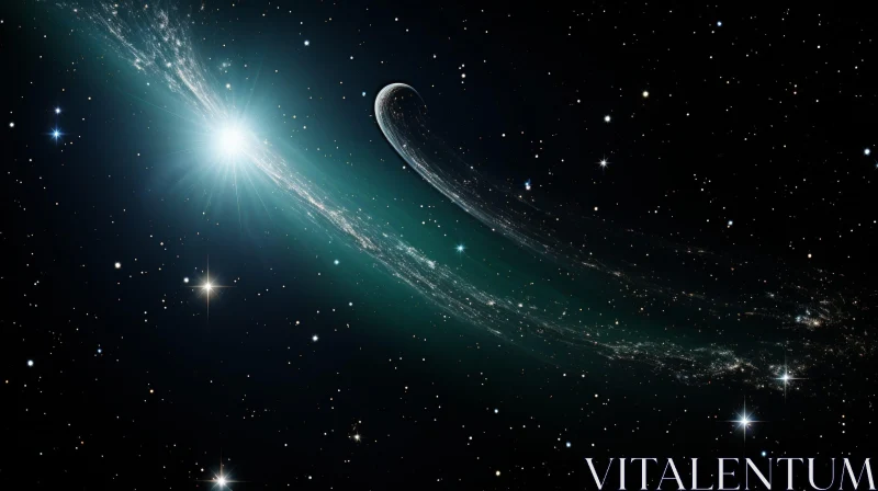 Stunning Comet Racing Through Space AI Image