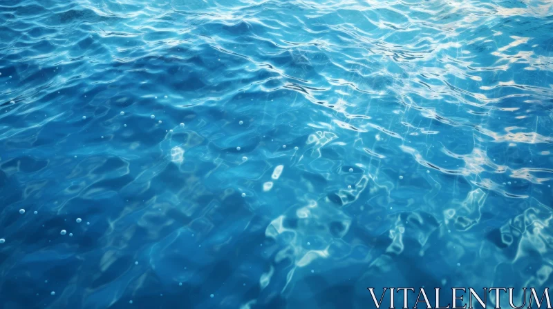AI ART Tranquil Blue Ocean Surface Photo