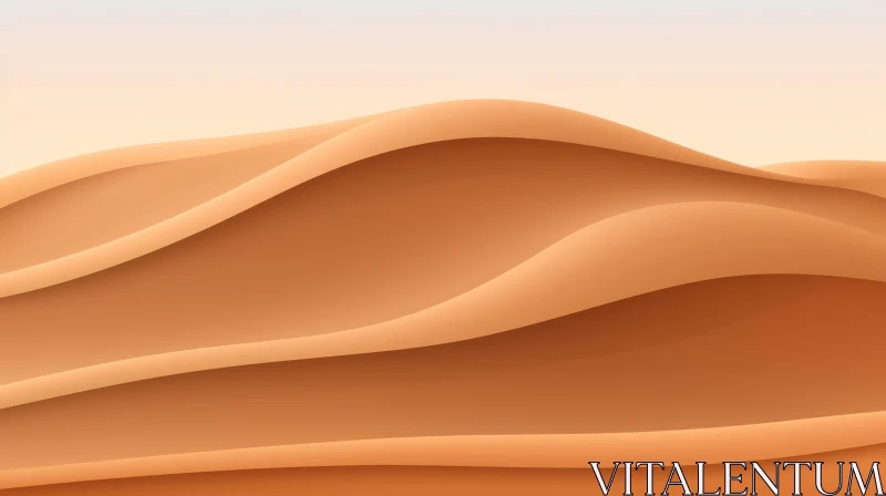 AI ART Tranquil Desert Landscape with Sand Dunes