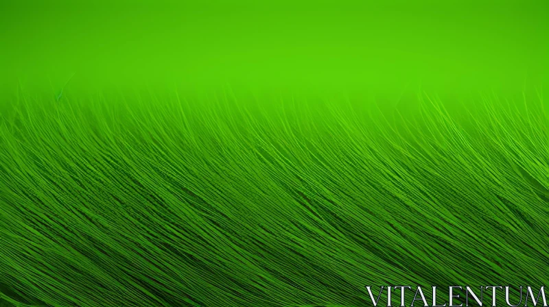 Tranquil Green Grass Close-Up AI Image