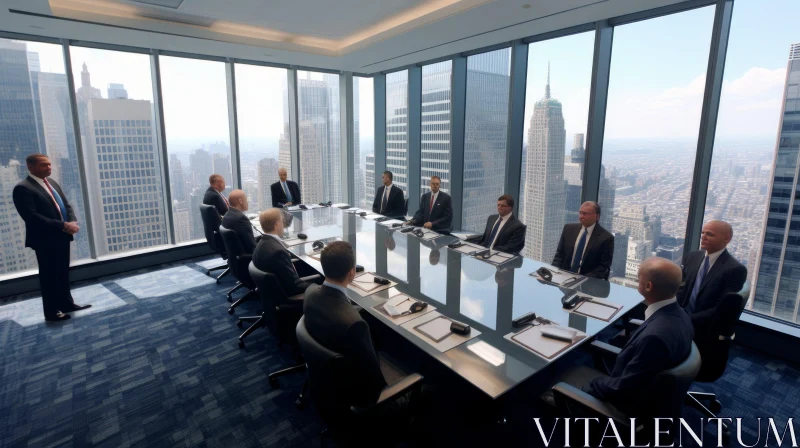 Business Meeting in Conference Room AI Image