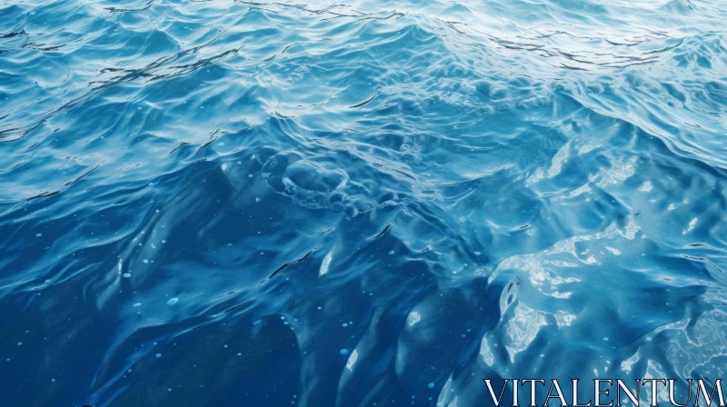 Deep Blue Ocean Surface Close-Up AI Image