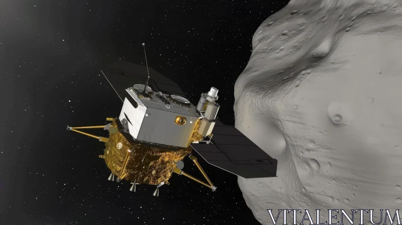 Hayabusa2 Spacecraft Approaching Asteroid Ryugu AI Image