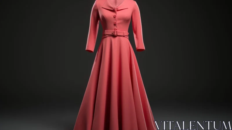 Stylish Pink Dress on Mannequin AI Image