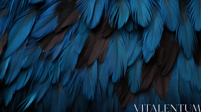 AI ART Blue and Black Macaw Feathers Close-Up