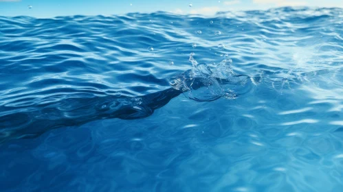 Blue Ocean Water Splash Sunlight Sparkling Effect