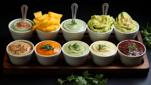 Delicious Dip Selection in White Bowls