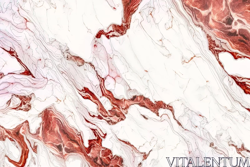 Captivating Red and White Marbled Pattern Wallpaper | Digital Painting AI Image