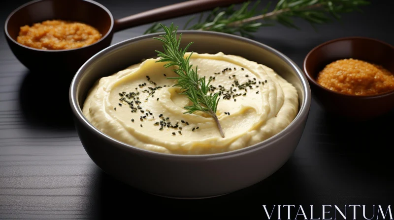 AI ART Delicious Mashed Potatoes with Rosemary and Black Pepper
