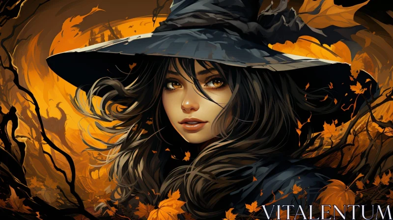 Enchanting Witch Portrait - Mysterious Fantasy Art AI Image