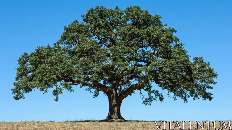 Majestic Oak Tree in Full Bloom AI Image