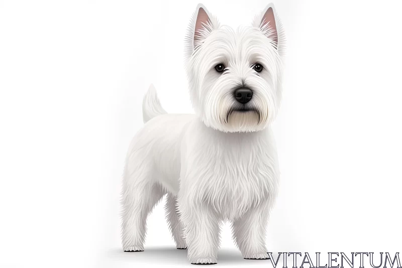 White West Highland Terrier Illustration | Detailed Character Art AI Image