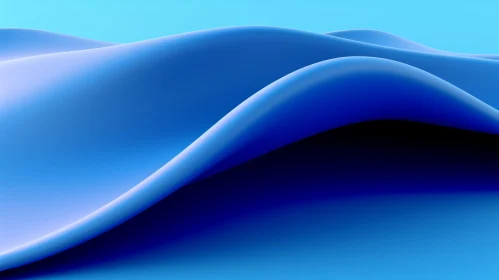 Blue Wavy Surface - Abstract 3D Rendering
