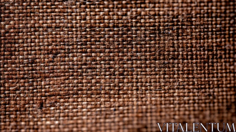 Brown Sackcloth Fabric Texture Close-Up View AI Image
