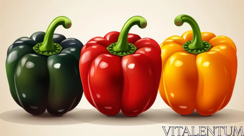 Colorful Bell Peppers Arrangement AI Image