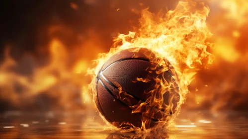 Fiery Basketball - Intense Sports Image